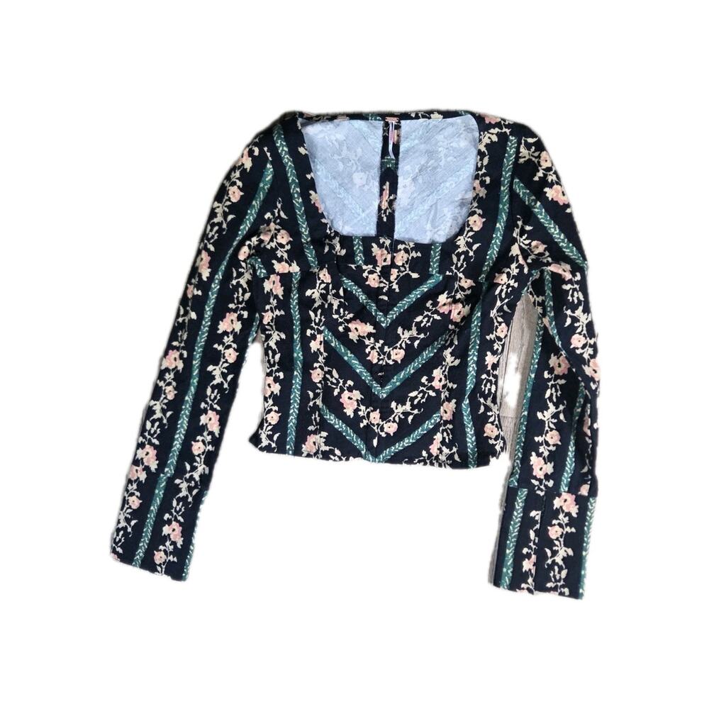 Free People Asher Printed Top Sz Small New - Picture 5 of 7